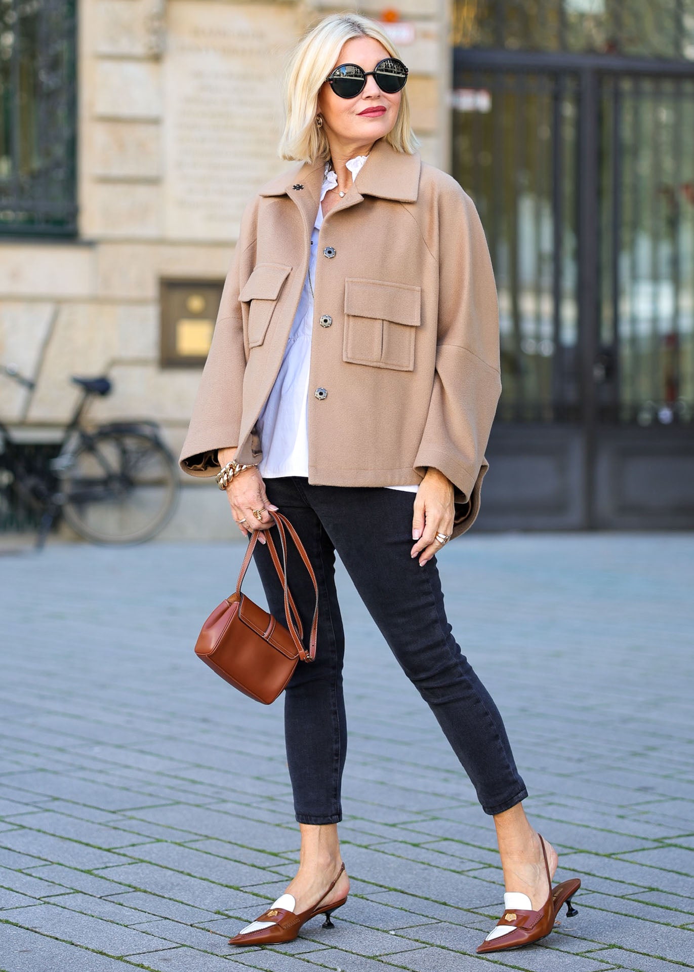 Veste oversize camel