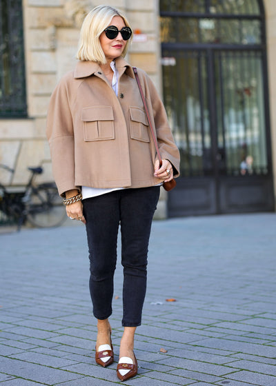 Oversize jacket camel