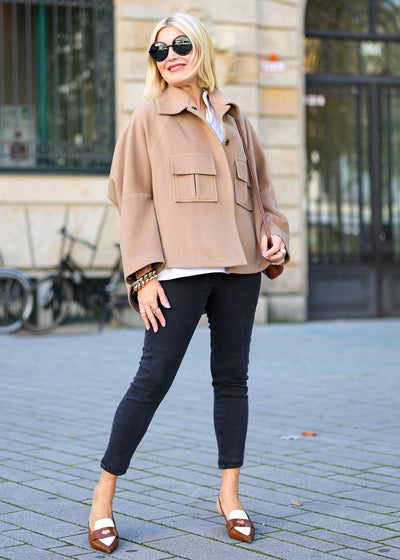 Oversize jacket camel