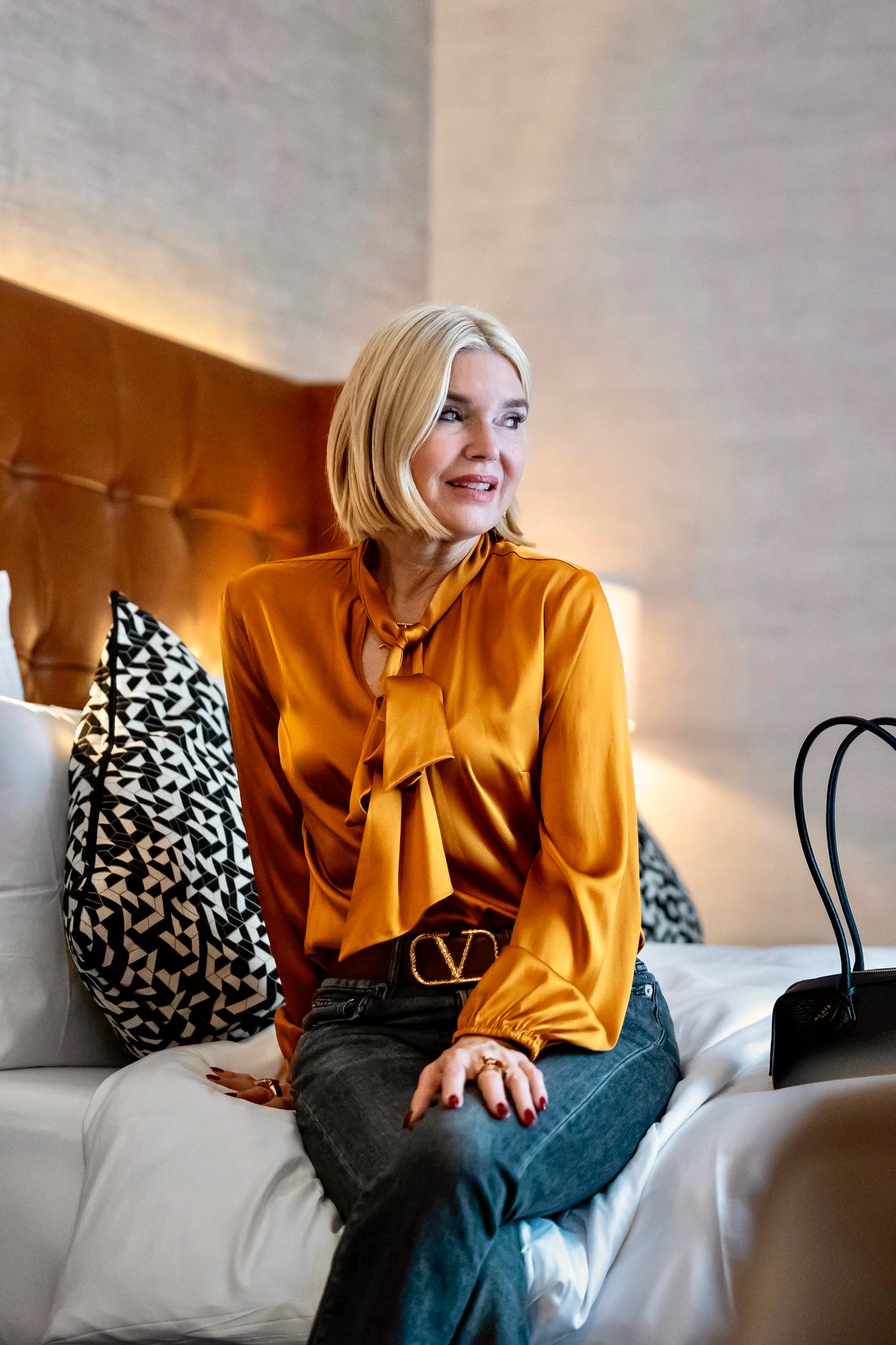 Seidenbluse Gold