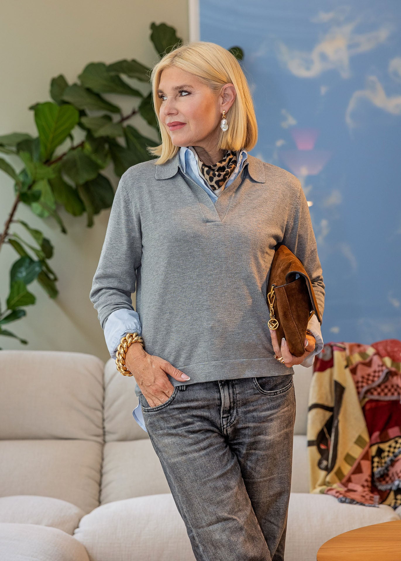 Pullover Polo, Flanell