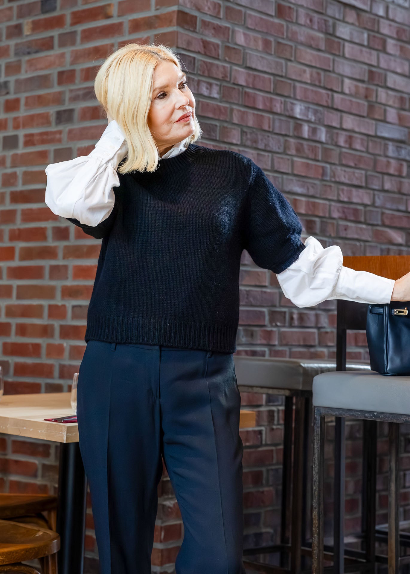 Pullover Kurzarm Schwarz