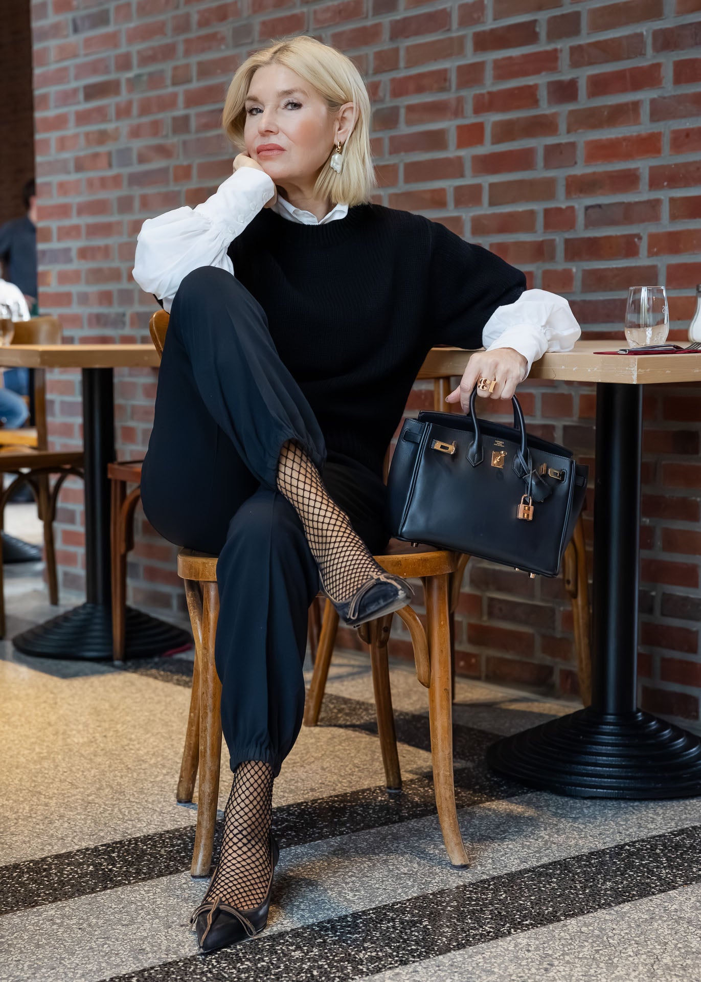 Pullover Kurzarm Schwarz