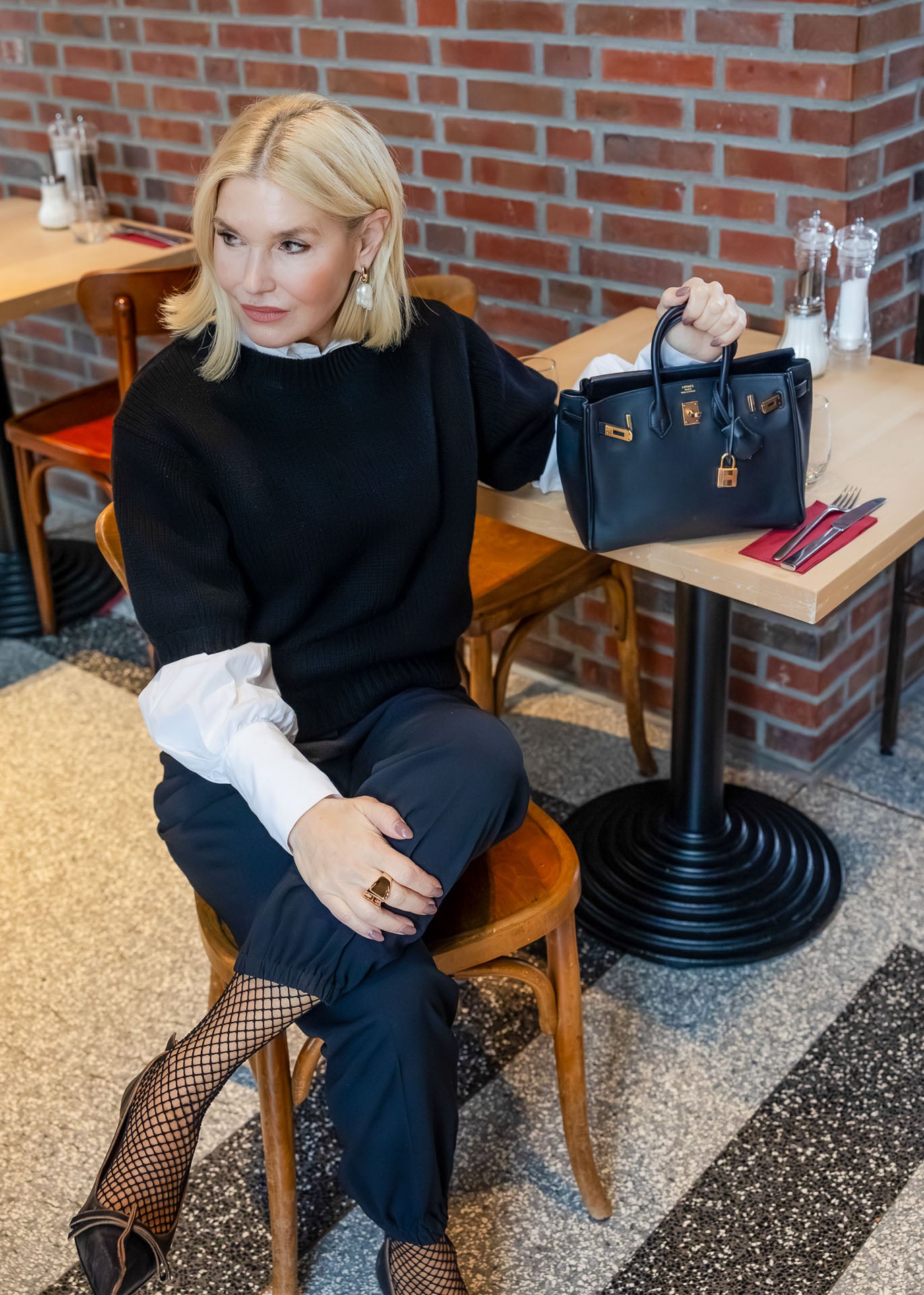 Pullover Kurzarm Schwarz