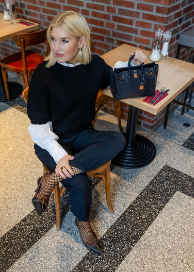 Pullover Kurzarm Schwarz