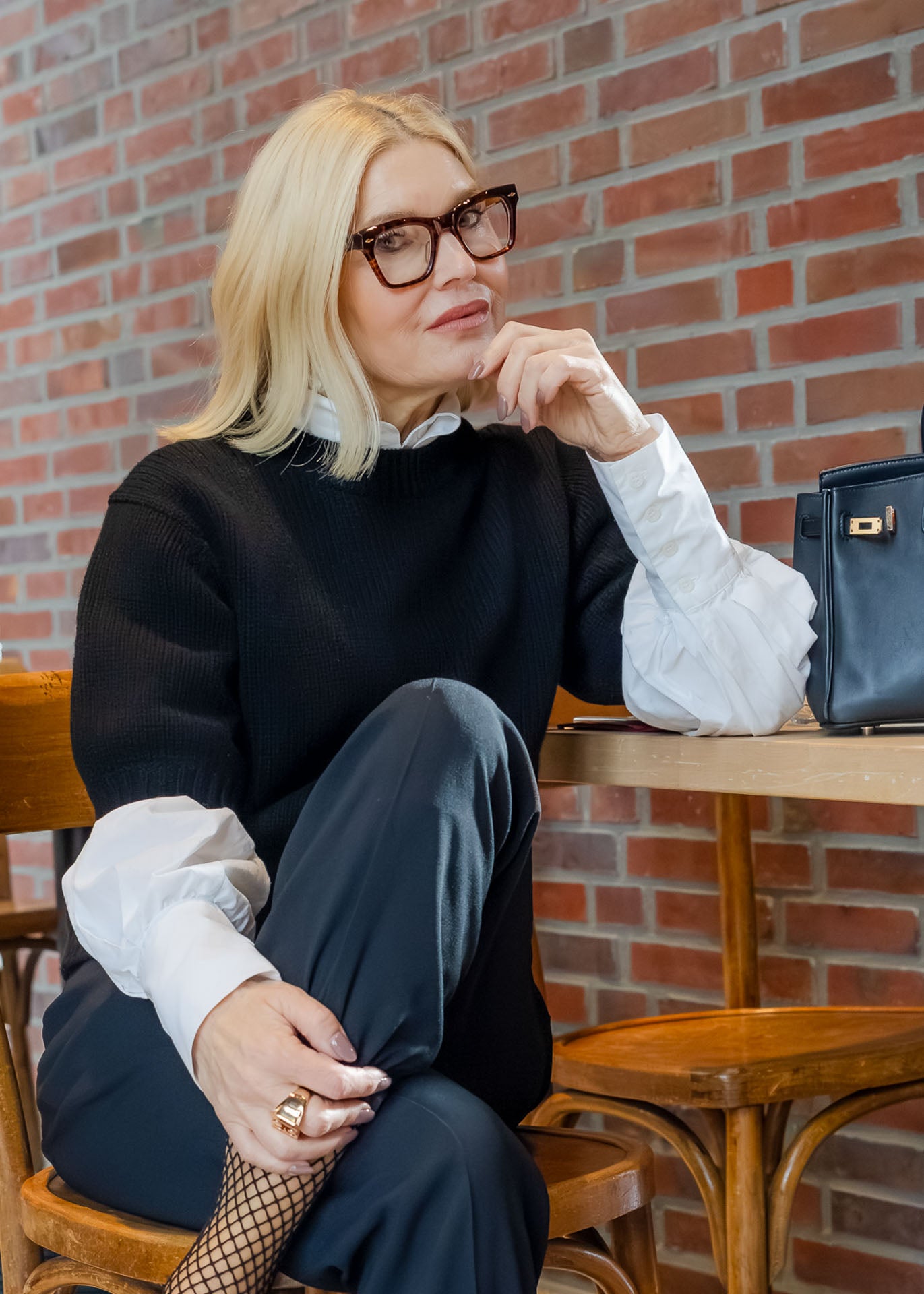 Pullover Kurzarm Schwarz