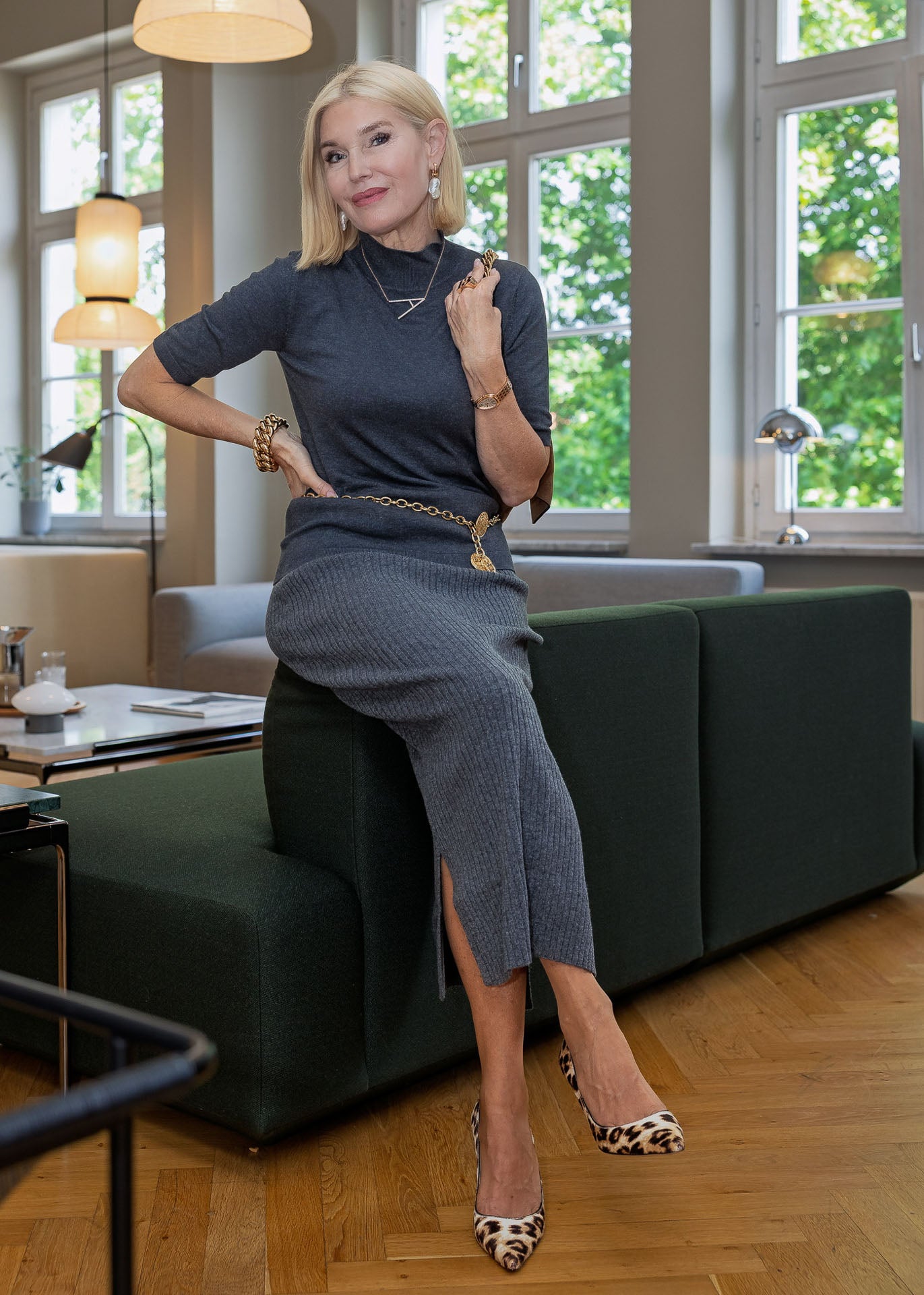Pullover Kurzarm, Anthrazit
