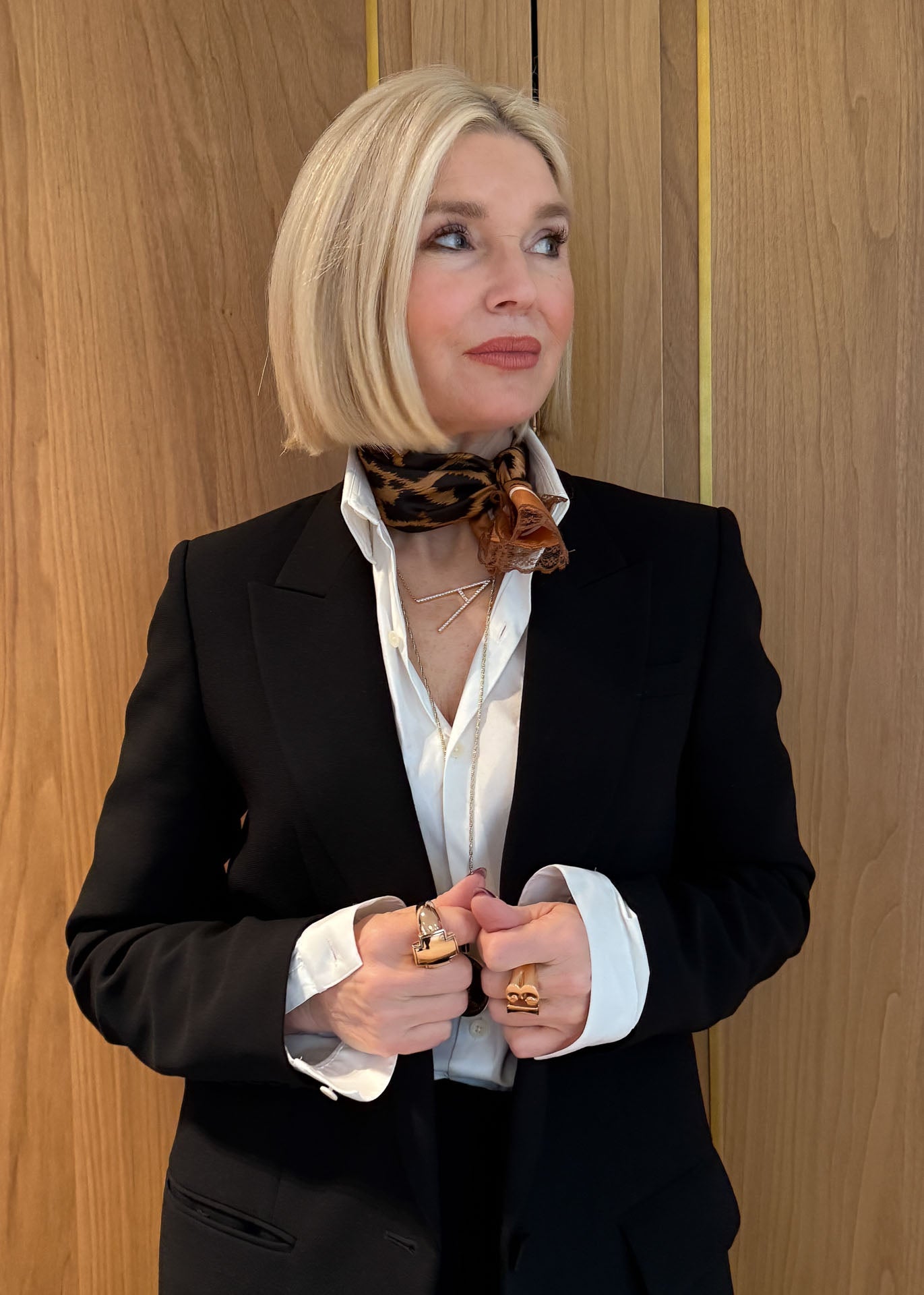 BANDANA 55 LACE COGNAC