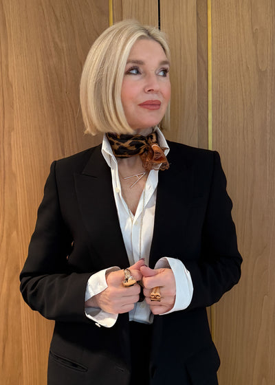 BANDANA 55 LACE COGNAC