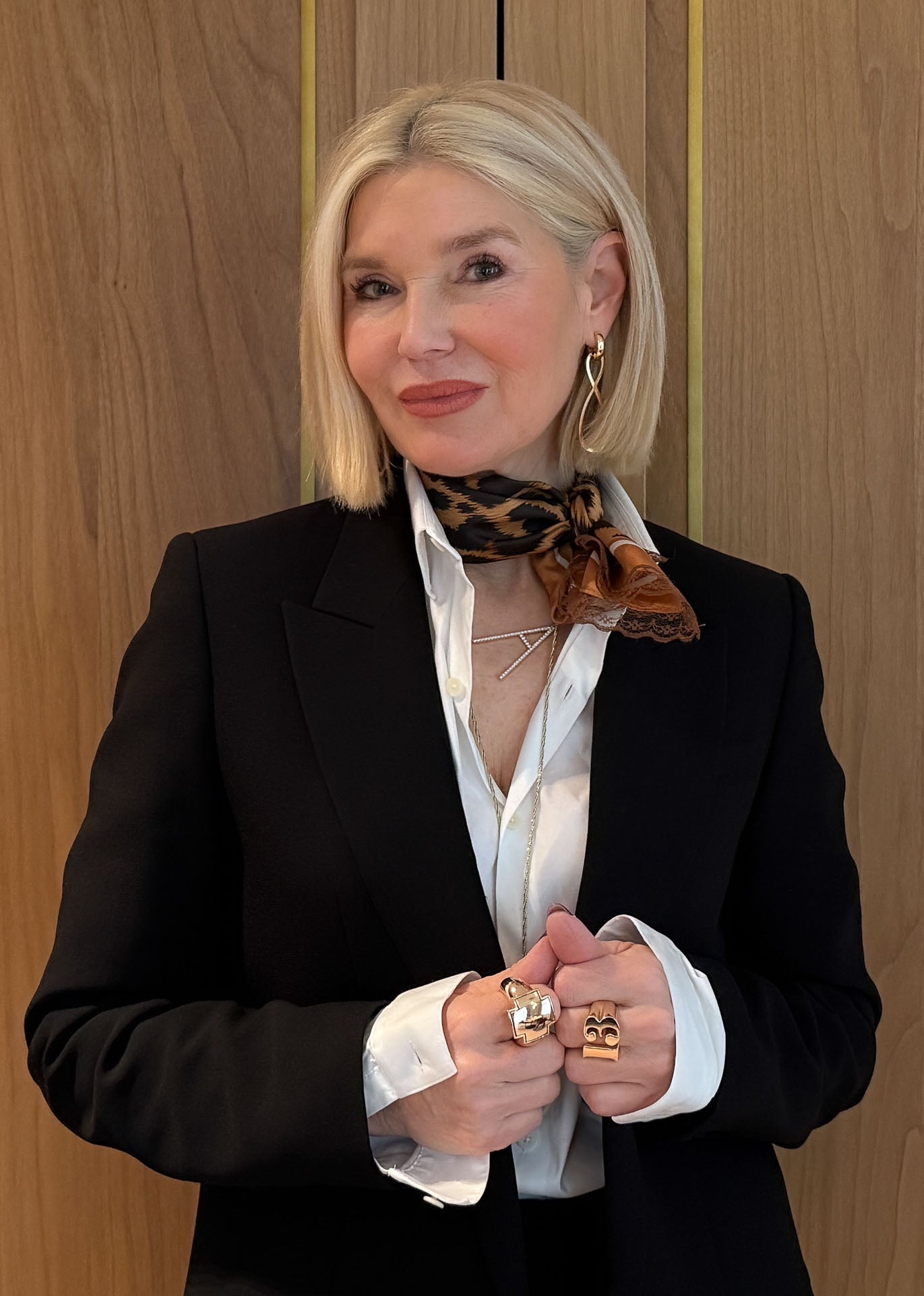 BANDANA 55 LACE COGNAC