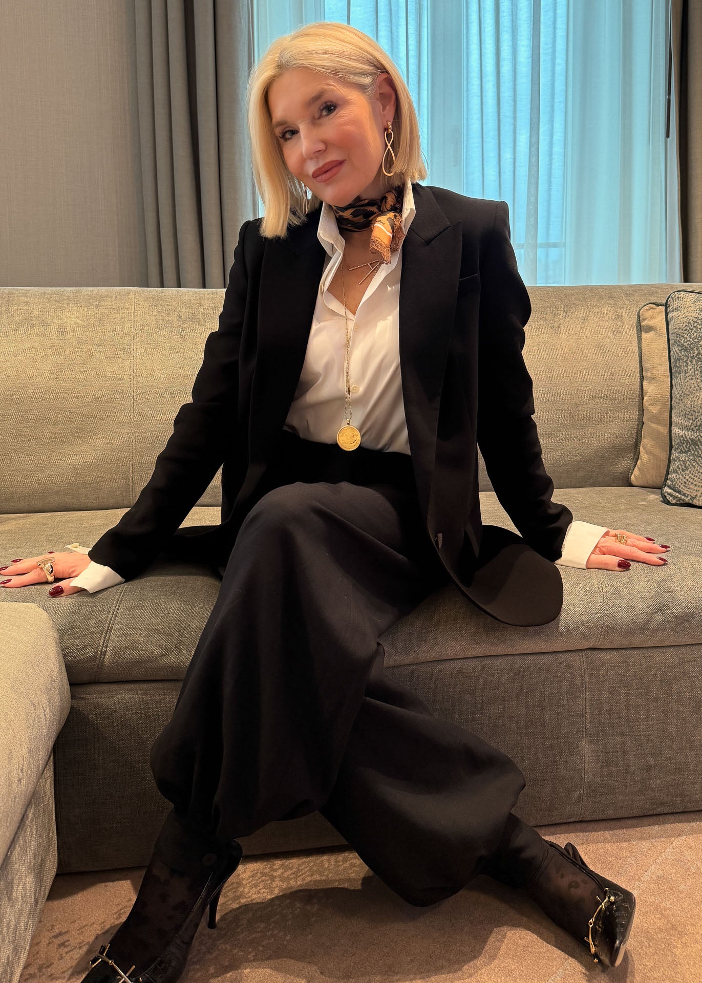 BANDANA 55 LACE COGNAC