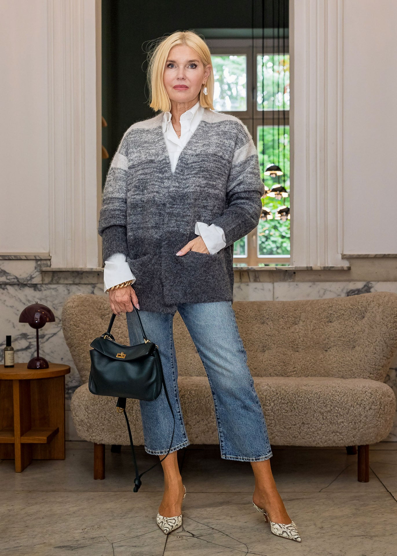 Langer Strickcardigan