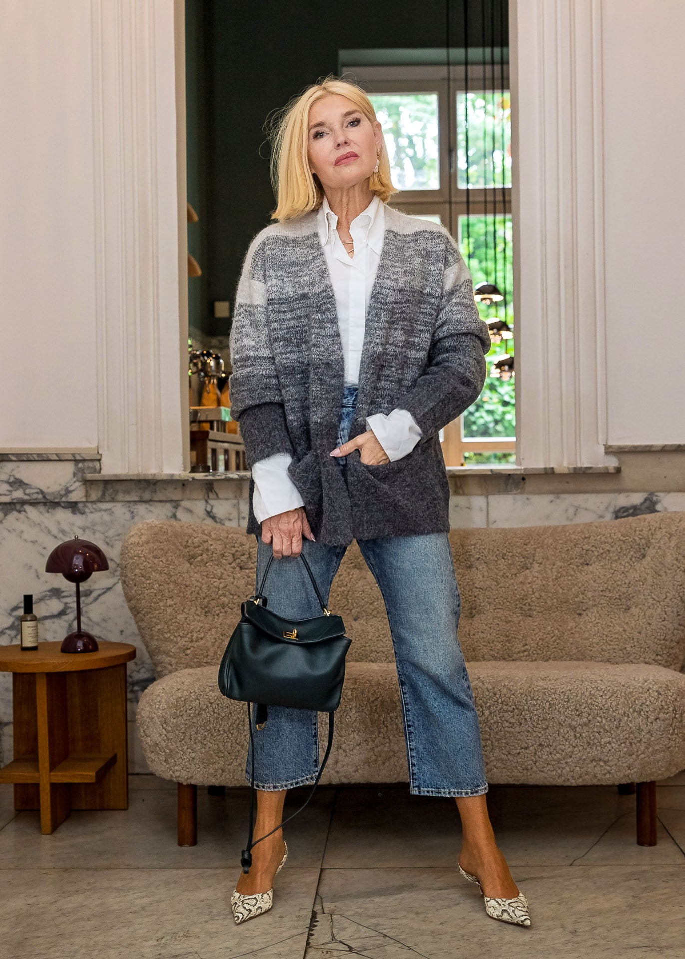 Langer Strickcardigan