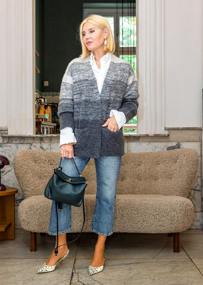 Langer Strickcardigan