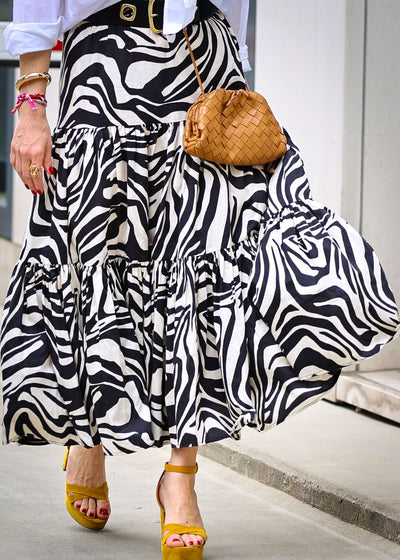 Skirt tiger pattern black