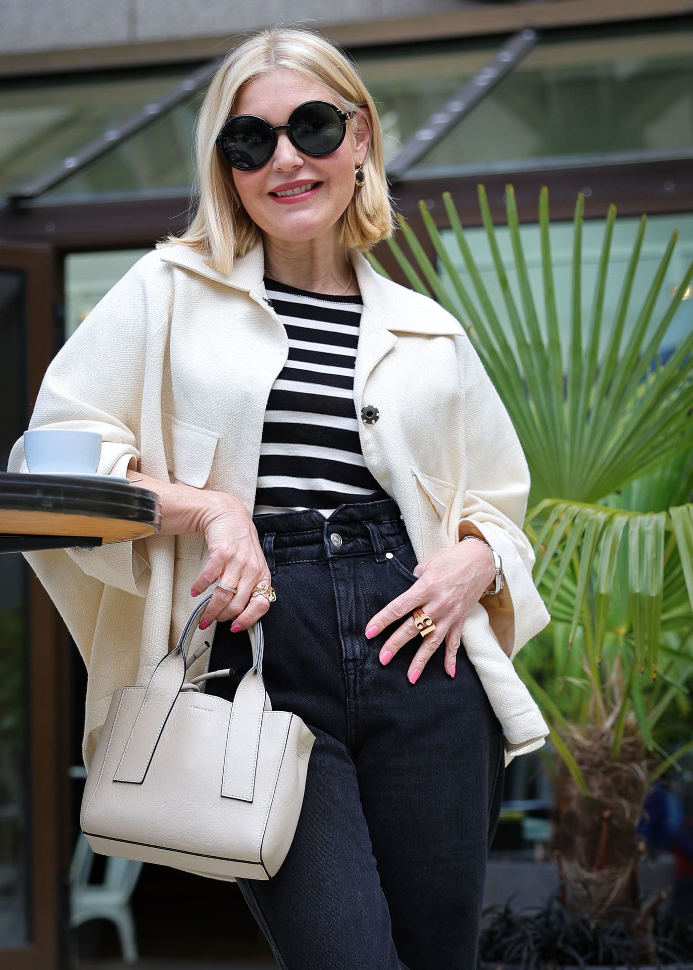 Oversize Jacke Bourrette Seide Offwhite