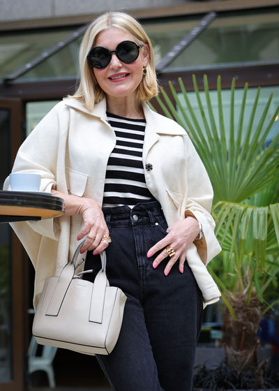 Oversize Jacke Bourrette Seide Offwhite