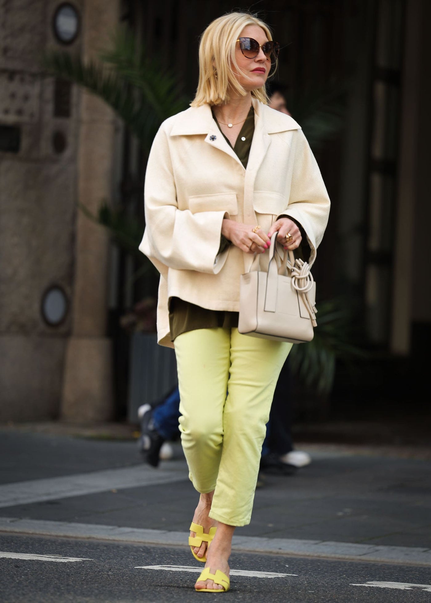 Oversize Jacke Bourrette Seide Offwhite
