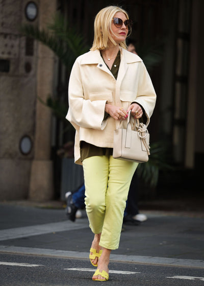 Oversize jacket Bourrette silk offwhite