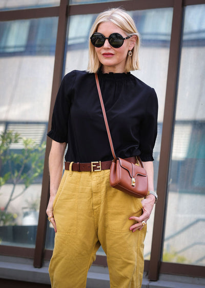 Shirtbluse Seide Schwarz