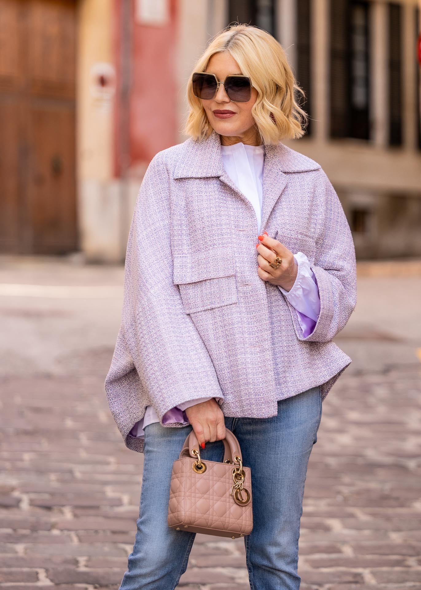 Bouclé Jacke Purple