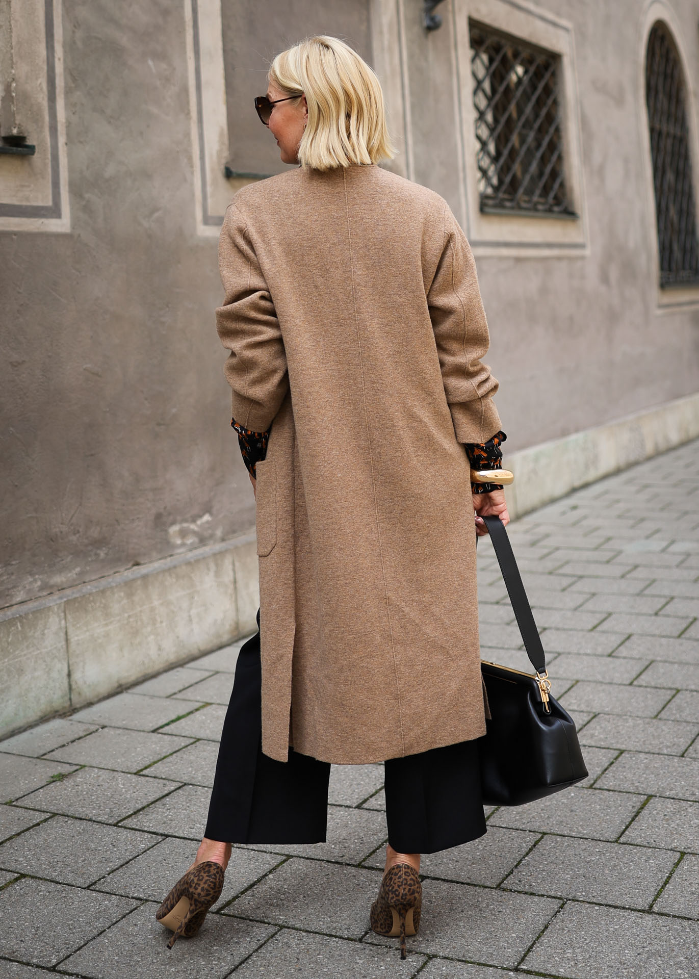 Long manteau en tricot Caramel