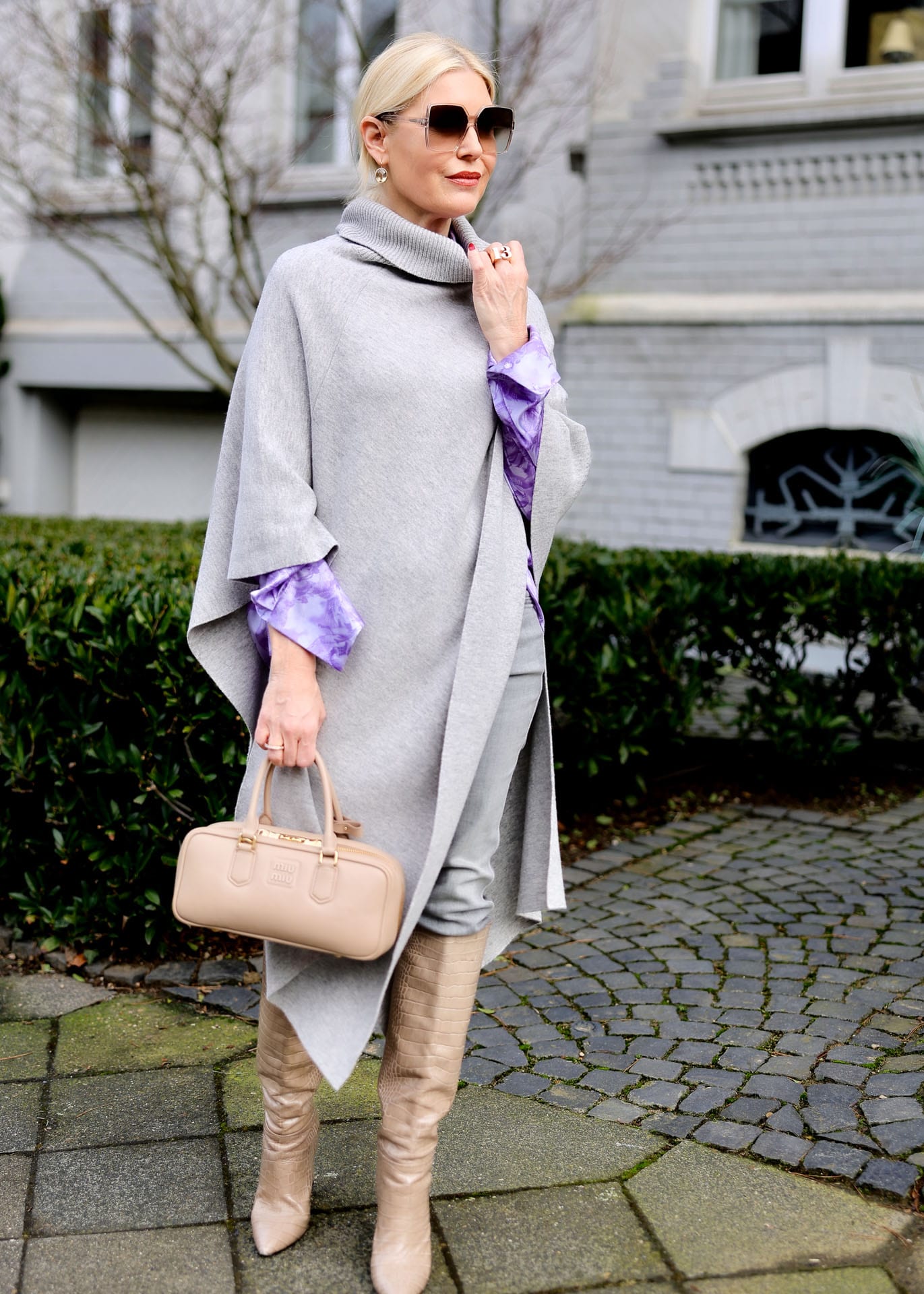 Poncho Gris Mélange