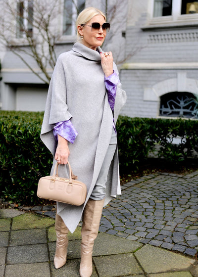 Poncho gray melange