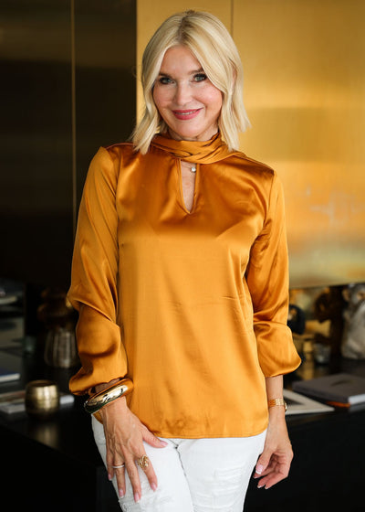 Seidenbluse Gold