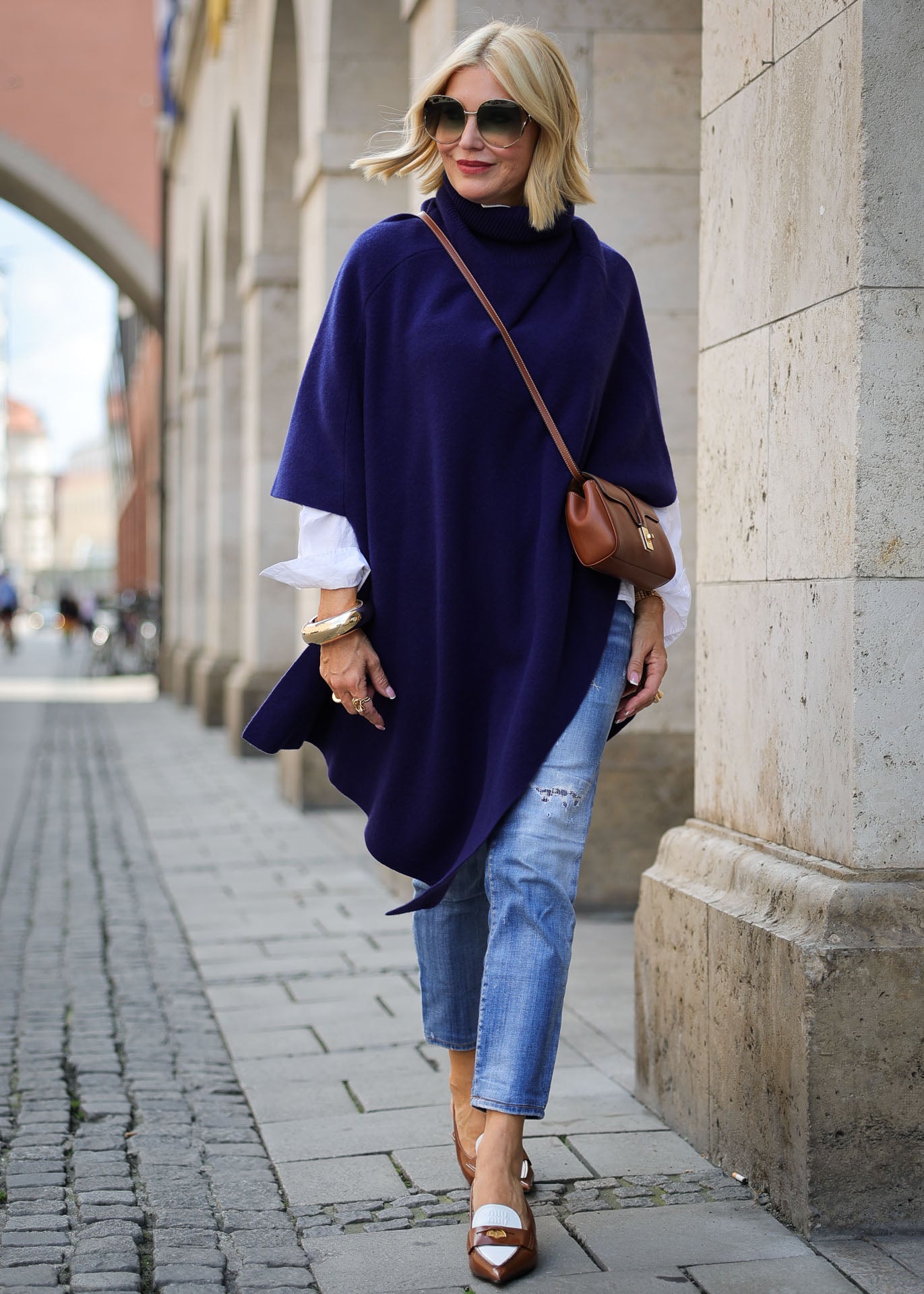 Poncho Long Blue