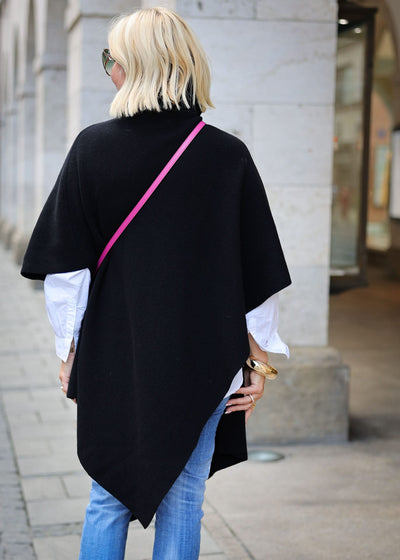 Poncho Long Black