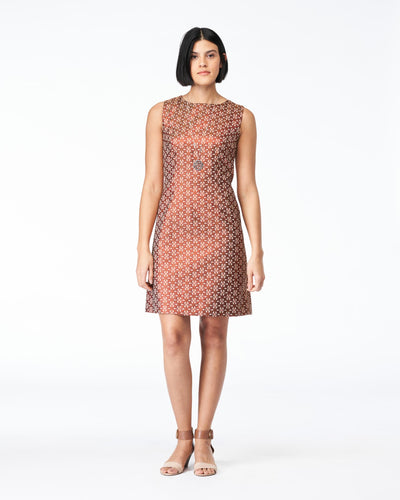 Sheath dress Jaquard Orange