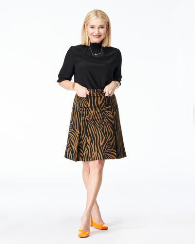 Skirt zebra pattern black&amp;brown