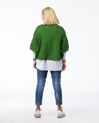 Stehkragenbluse Weiß&Blau Gestreift
