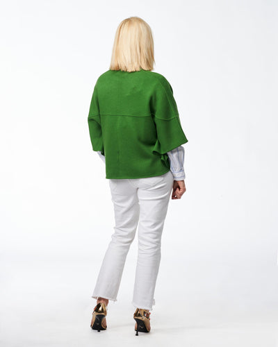 Stehkragenbluse Weiß&Blau Gestreift