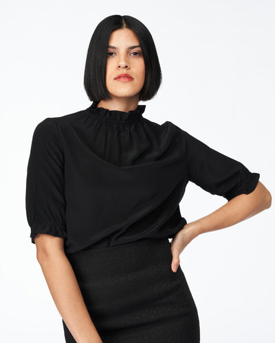 Shirtbluse Seide Schwarz