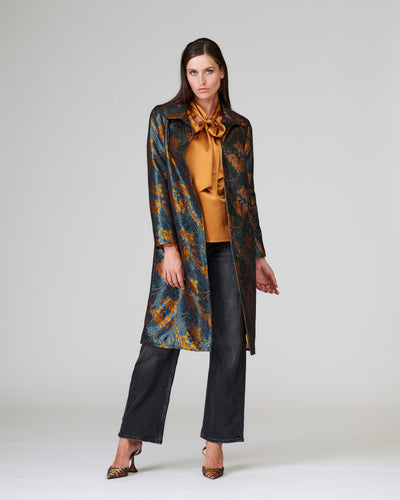 Coat puff collar petrol