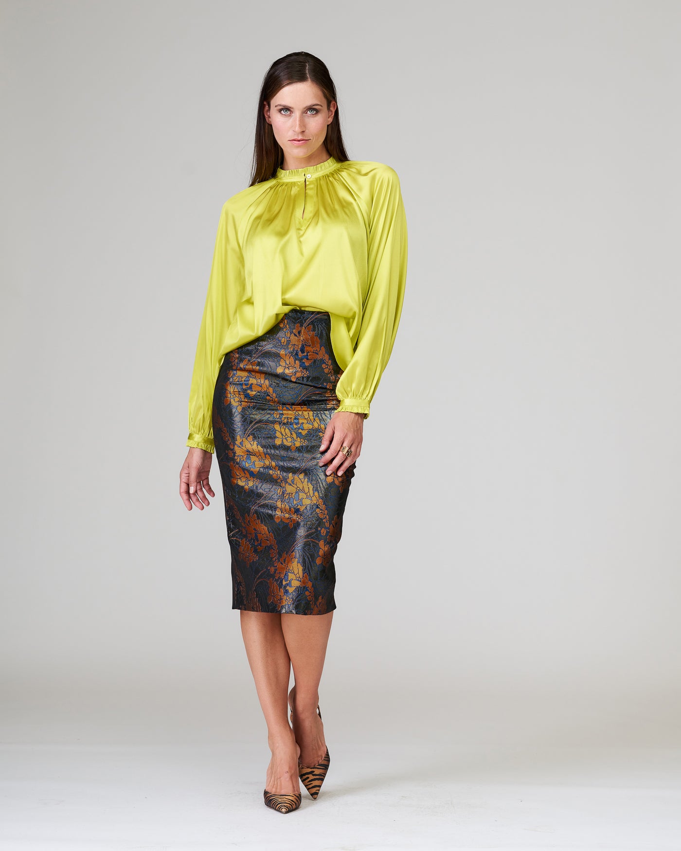 Seidenbluse Tunikastyle Lemon