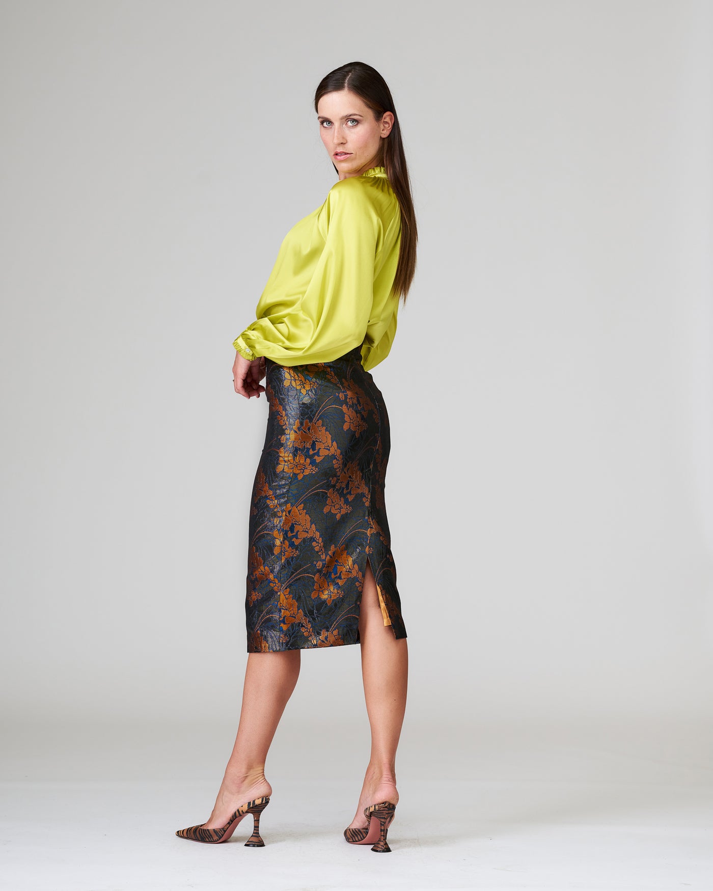 Seidenbluse Tunikastyle Lemon