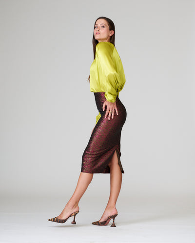 Seidenbluse Tunikastyle Lemon