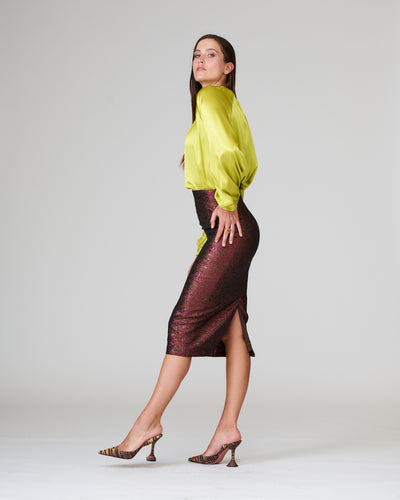 Skirt high waist Bordeaux