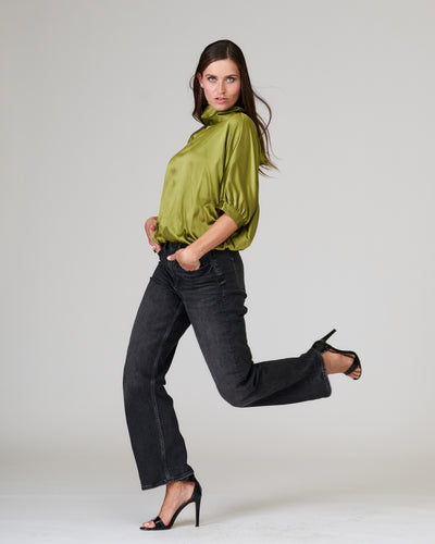 Seidenbluse 3/4-Arm Grün