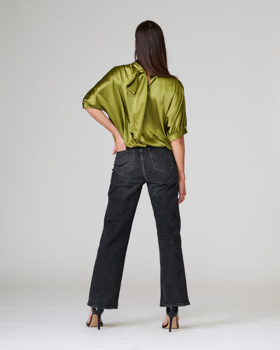 Seidenbluse 3/4-Arm Grün