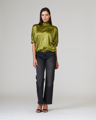 Seidenbluse 3/4-Arm Grün