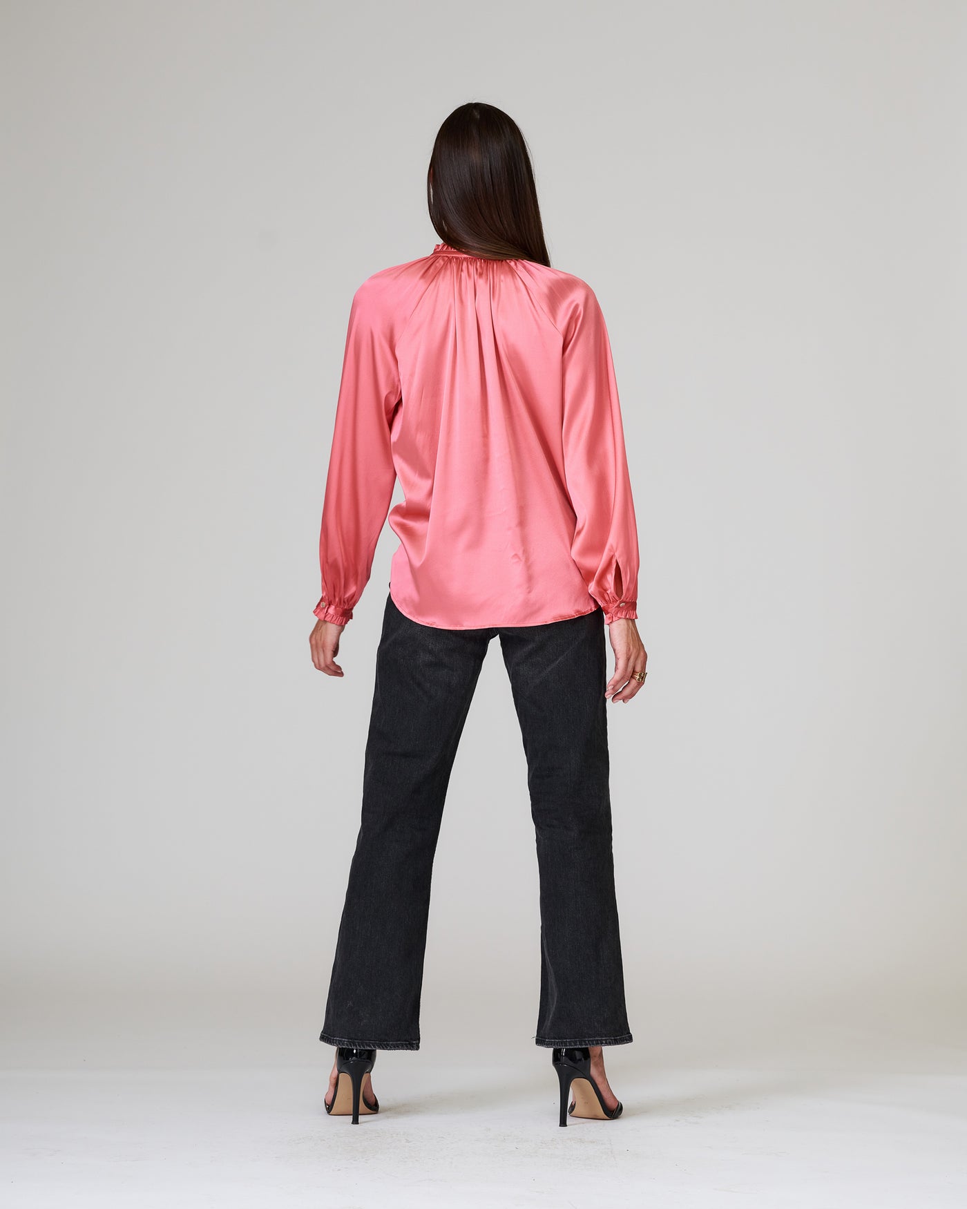 Blouse en soie style tunique hibiscus