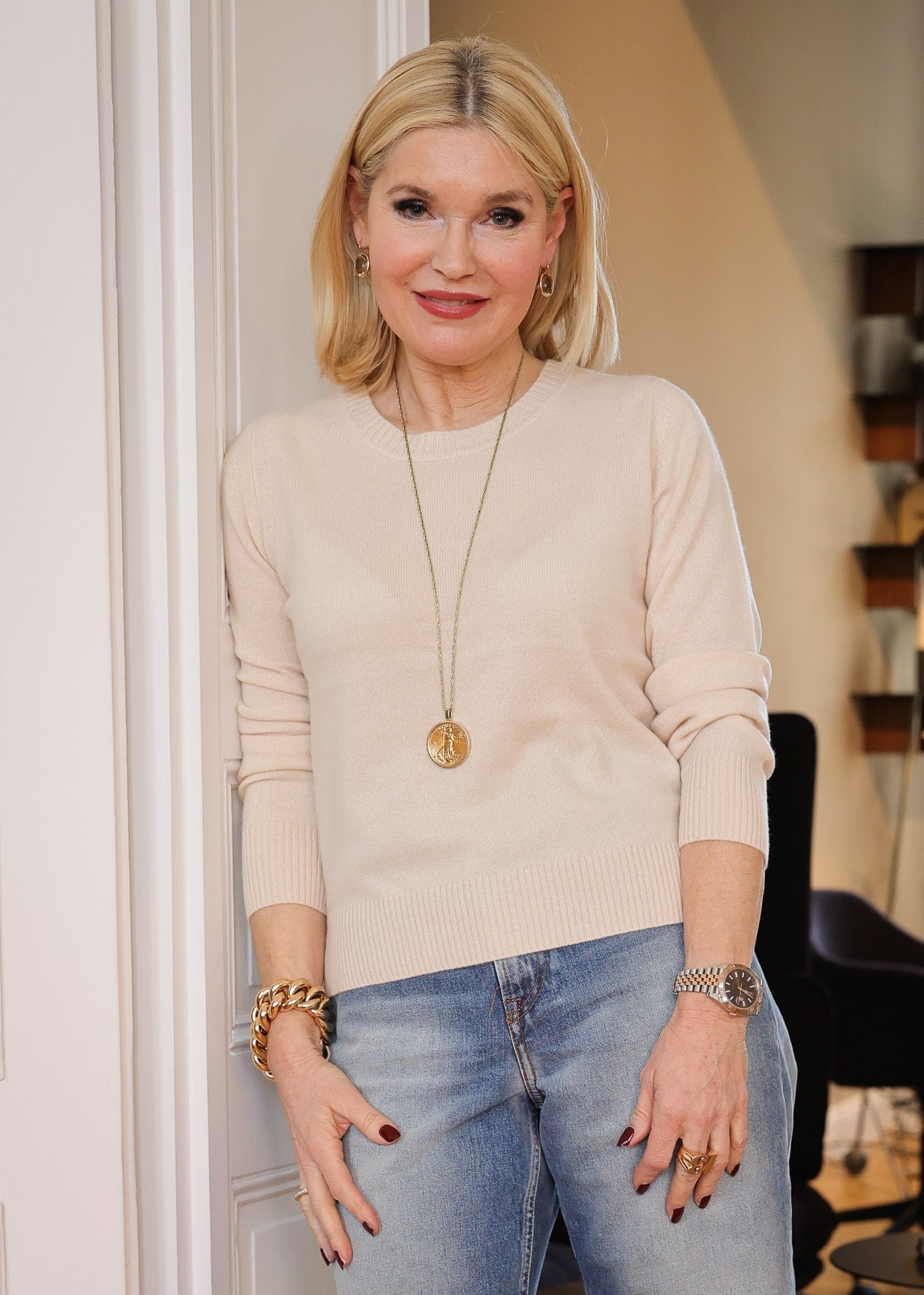 Cashmere Pullover langarm Offwhite