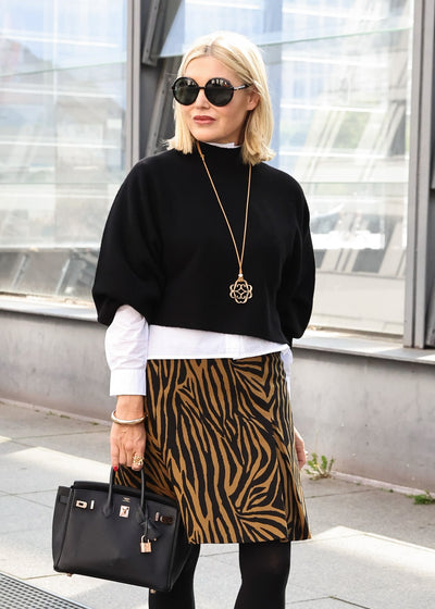 Cropped Turtle Pullover Schwarz