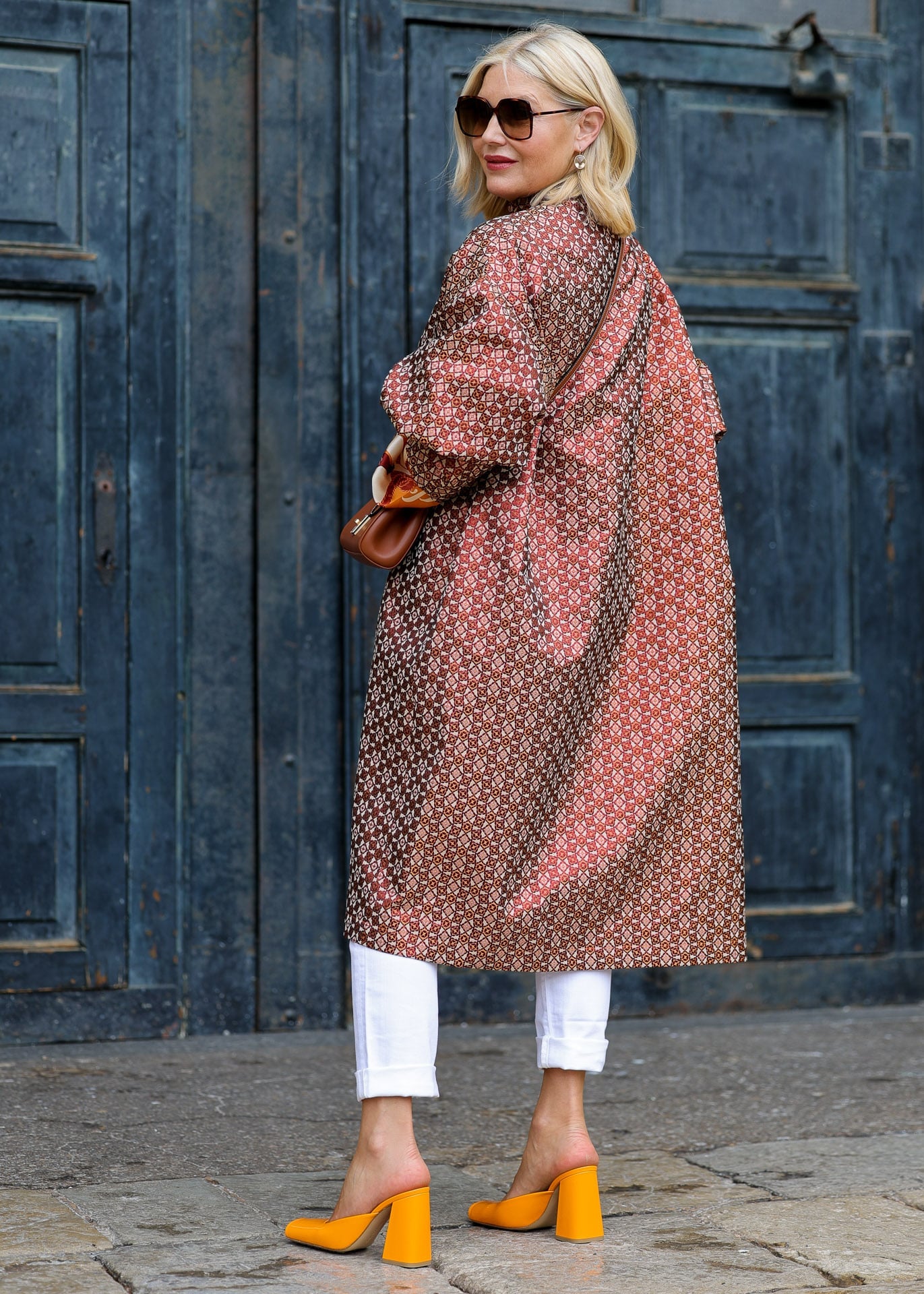 Oversize jacquard coat