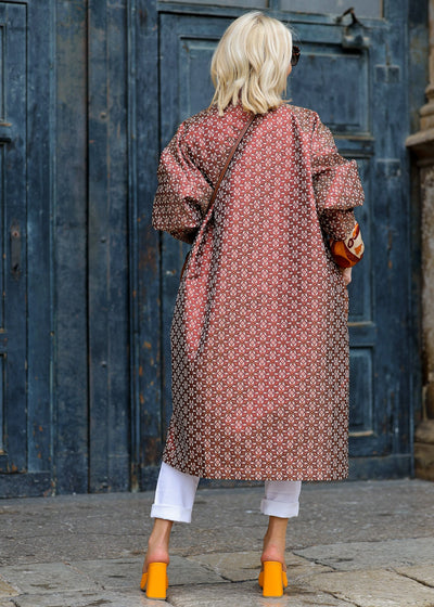 Oversize jacquard coat