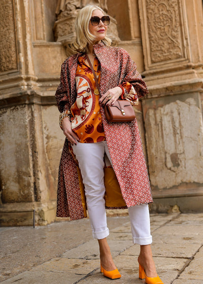 Oversize jacquard coat